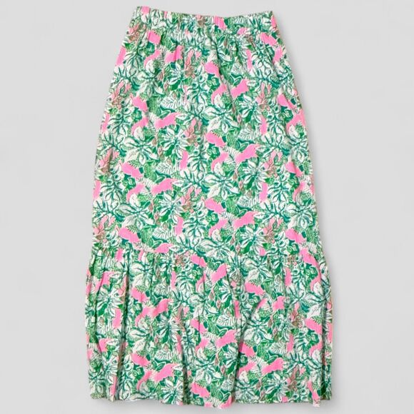 Lilly Pulitzer Kasida 2 Piece Crop top Skirt Just Wing It Botanical Size 0 - Picture 12 of 14